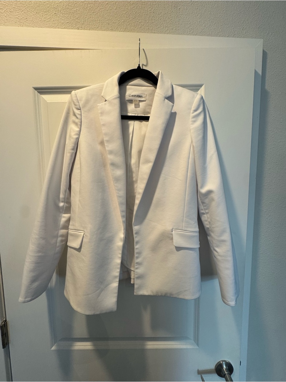 Calvin Klein White Single-Button Blazer